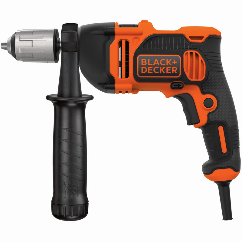 Black&Decker (BEH850K-QS) 850W 13mm Hammer Drill with 3 masonry drill bits, 3 wood drill bits, side handle and case