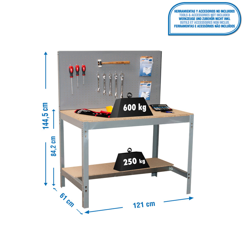 Workbench Simonwork BT2 1200 Grey/Wood - (1445x1210x610)