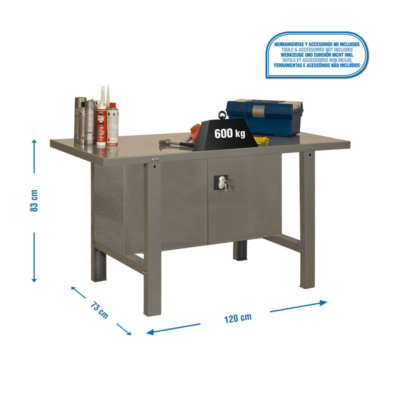Workbench Simonwork BT6 Metal Cabinet 1200 Gray - (830x1200x730)