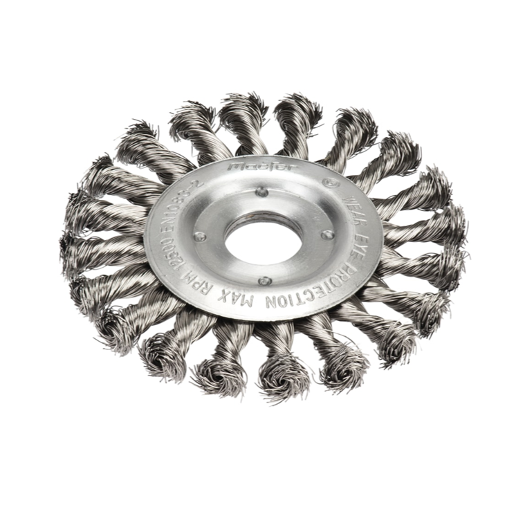 Escova de roda em aço inoxidável torcido (CAFC-RI) - 100x22,2 mm