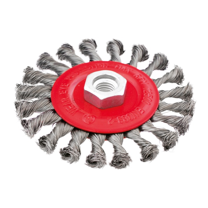 Escova de arame de aço inoxidável entrançado (CARC-RI) - M14x115 mm