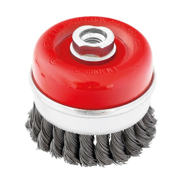 Cepillo de copa de alambre de acero trenzado con rosca (CARV-R) - M14 x 125 mm