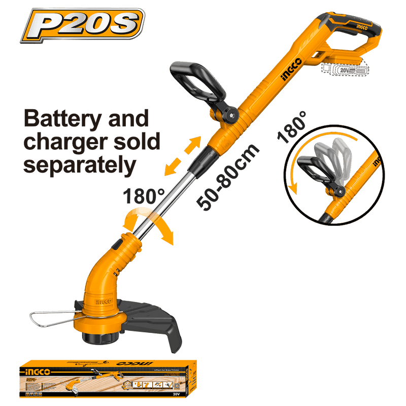 Desbrozadora sin escobillas INGCO (CGTLI20018) de 40 V con doble asa