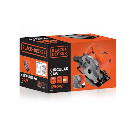 Sierra circular Black&Decker (CS1250L-QS) de 1250 W y 66 mm con 2 hojas de acero y llave Allen
