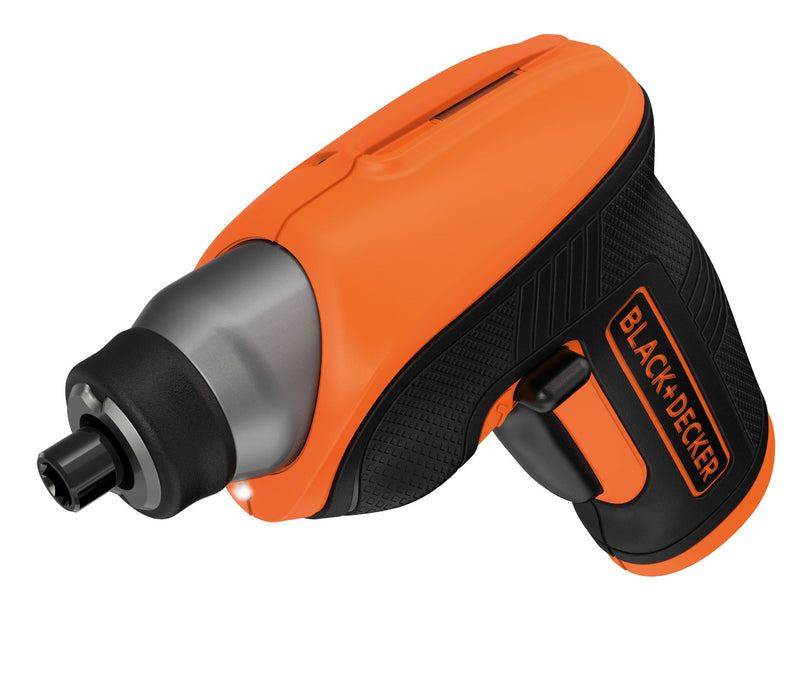 Black&Decker (CS3652LC-QW) 3.6V 1.5Ah 5.5Nm screwdriver. Includes angle head, 1 screwdriver bit, and charger.