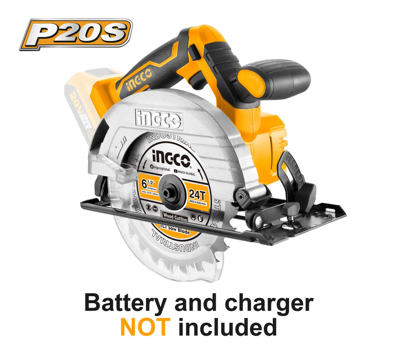 Sierra circular INGCO (CSLI1651) de 20 V y 165 mm