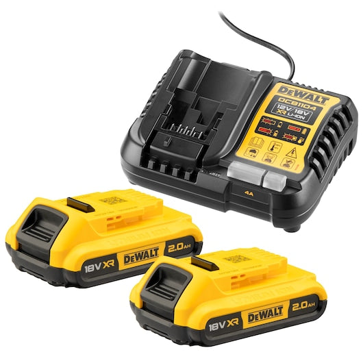 Kit de inicio de batería doble Dewalt (DCB1104D2-QW) XR® de 18 V y 2 Ah