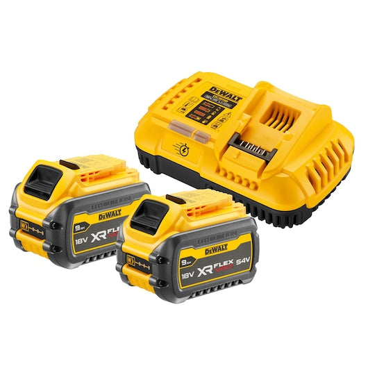 Dewalt (DCB118X2-QW) 54V XR FLEXVOLT® 9Ah Twin Battery Starter Kit (2 batteries with charger)