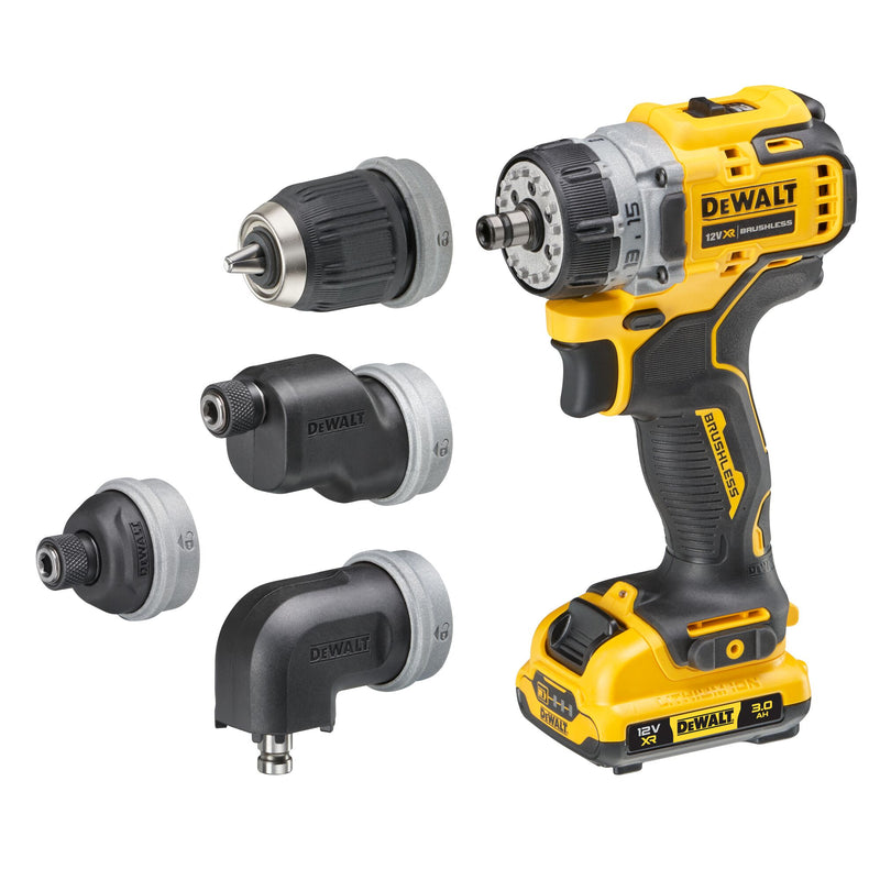 Berbequim/Aparafusador Dewalt (DCD703L2T-QW) 12V XR sem escovas com 4 pontas - 2 baterias de 3Ah