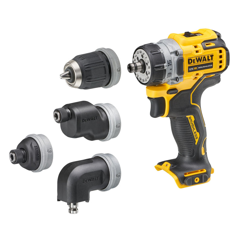 Dewalt (DCD703NT-XJ) 12V XR sem escovas com 4 berbequins multi-cabeças (apenas ferramenta)
