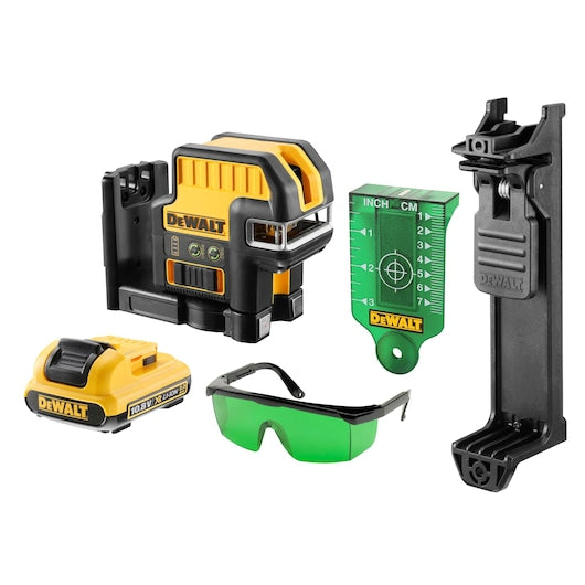 Laser de linha cruzada de 2 pontos Dewalt (DCE0822D1G-QW) 12V XR® com feixe verde - 1 x 2Ah