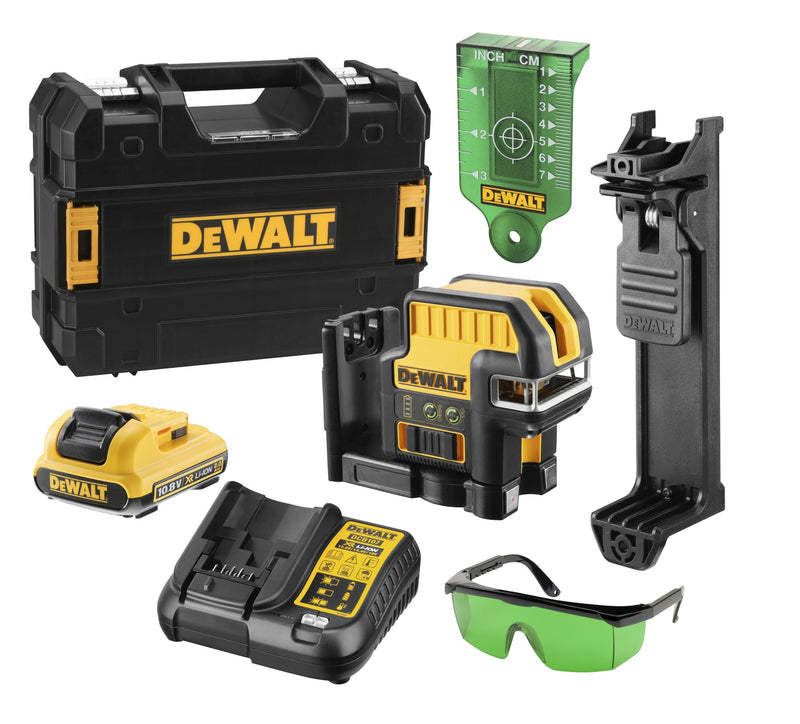 Laser Dewalt (DCE0825D1G-QW) 12V XR com feixe verde de 5 pontos e cruz - 1 x 2Ah