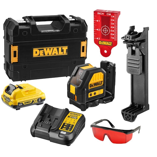 Laser vermelho de linhas cruzadas Dewalt (DCE088D1R-QW) 12V XR - 1 x 2Ah