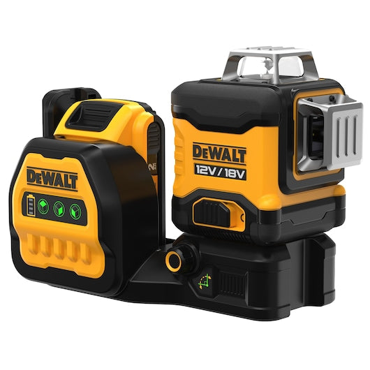 Laser Dewalt (DCE089D1G18-QW) 12V/18V XR® com feixe cruzado verde de 3 x 360° - 1 x 2Ah
