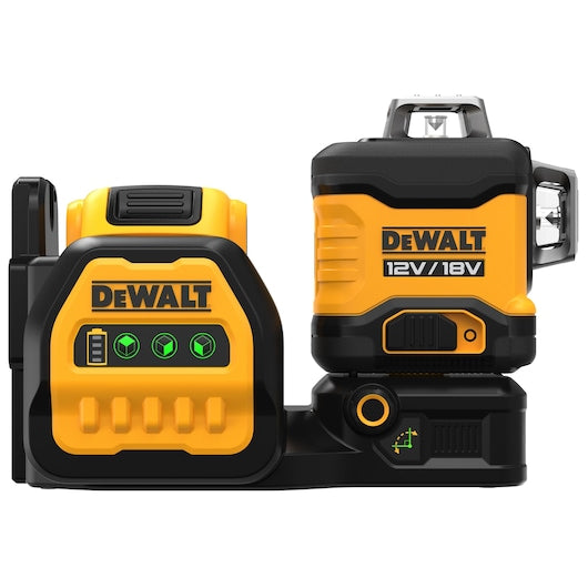 Laser Dewalt (DCE089D1G18-QW) 12V/18V XR® com feixe cruzado verde de 3 x 360° - 1 x 2Ah