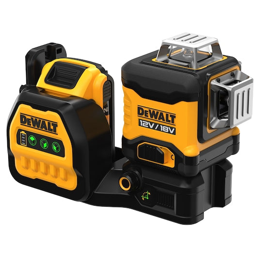 Laser Dewalt (DCE089D1G18-QW) 12V/18V XR® com feixe cruzado verde de 3 x 360° - 1 x 2Ah