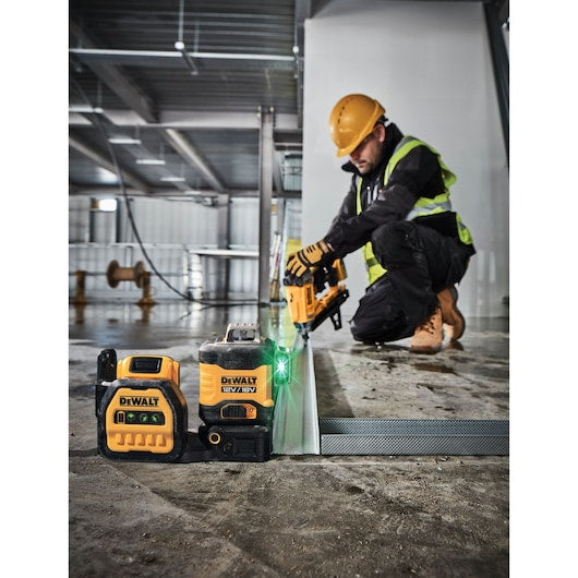 Laser Dewalt (DCE089D1G18-QW) 12V/18V XR® com feixe cruzado verde de 3 x 360° - 1 x 2Ah