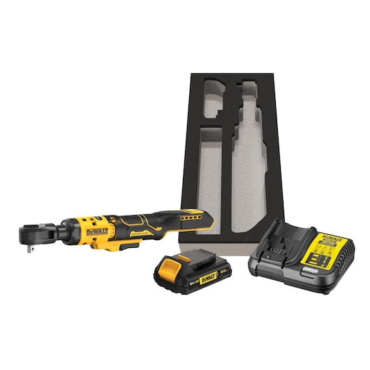 Dewalt (DCF513D1G-QW) 18V XR® Brushless 3/8" Open Head Ratchet - 1 x 2Ah
