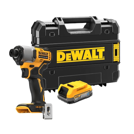Dewalt (DCF840E1T-XJ) 18V XR® Brushless 1/4" Impact Driver - 1 x POWERSTACK 1.7Ah
