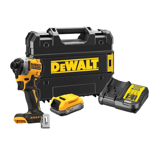 Dewalt (DCF850E1T-QW) 18V XR® Brushless 1/4" Compact Impact Driver - x POWERSTACK 1.7Ah
