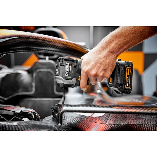 Dewalt (DCF85ME2GT-QW) 18V XR Brushless Compact Impact Driver - DEWALT x McLaren F1 Team LIMITED Edition - 2 X 1.7Ah POWERSTACK Battery
