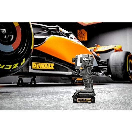 Dewalt (DCF85ME2GT-QW) 18V XR Brushless Compact Impact Driver - DEWALT x McLaren F1 Team LIMITED Edition - 2 X 1.7Ah POWERSTACK Battery