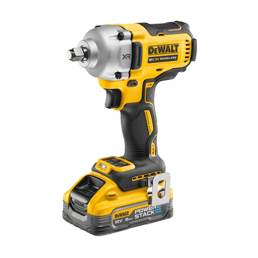 Dewalt (DCF891H2T-QW) 18V XR® Brushless 1/2" Hog Ring Mid Torque Impact Wrench - 2 x POWERSTACK 5Ah