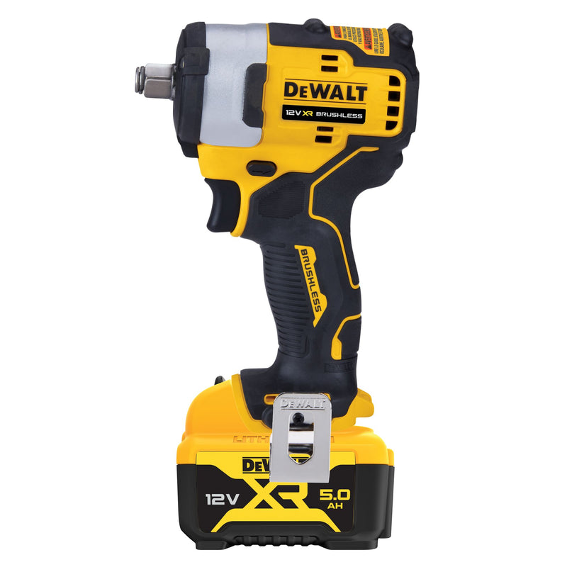 Chave de Impacto Compacta de Alta Potência Dewalt (DCF901P2-QW) 12V XR Brushless 1/2" com Anel de Fixação - 2 x 5Ah
