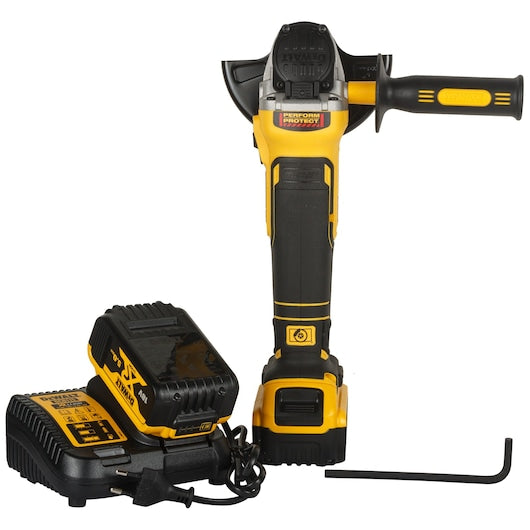Amoladora angular Dewalt (DCG405P2-QW) XR® de 18 V sin escobillas, 125 mm, con interruptor de paleta - 2 x 5 Ah