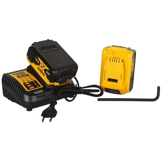 Amoladora angular Dewalt (DCG405P2-QW) XR® de 18 V sin escobillas, 125 mm, con interruptor de paleta - 2 x 5 Ah