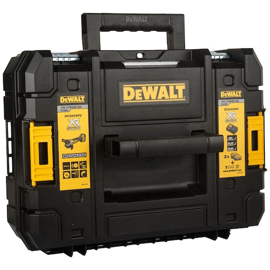 Amoladora angular Dewalt (DCG405P2-QW) XR® de 18 V sin escobillas, 125 mm, con interruptor de paleta - 2 x 5 Ah