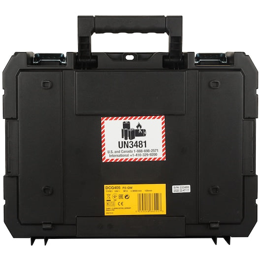 Amoladora angular Dewalt (DCG405P2-QW) XR® de 18 V sin escobillas, 125 mm, con interruptor de paleta - 2 x 5 Ah