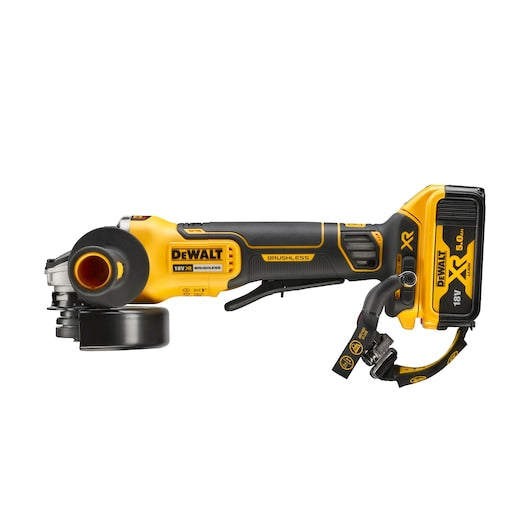 Amoladora angular sin escobillas XR® de 18 V y 125 mm de Dewalt (DCG406P2LRT-XJ) con cordón - 2 x 5 Ah