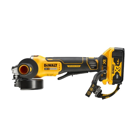 Amoladora angular sin escobillas XR® de 18 V y 125 mm de Dewalt (DCG406P2LRT-QW) con cordón - 2 x 5 Ah