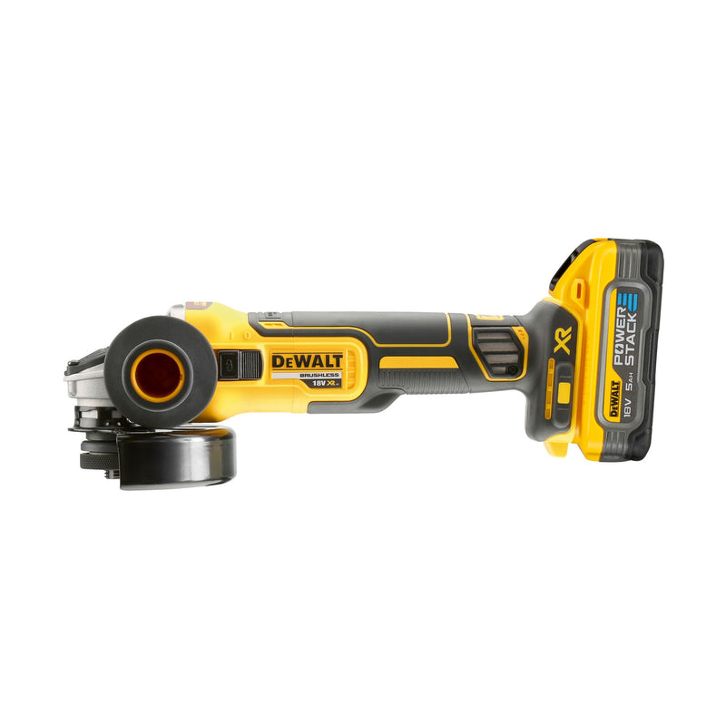 Dewalt (DCG409H2T-QW) 18V XR Brushless 125mm Angle Grinder with FLEXVOLT ADVANTAGE - 2 x POWERSTACK 5Ah