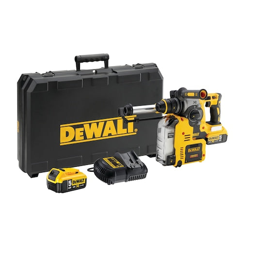 Furadeira de impacto Dewalt (DCH275P2-QW) 18V XR® sem escova, 24 mm, SDS-plus®, com extração integrada - 2 baterias de 5 Ah