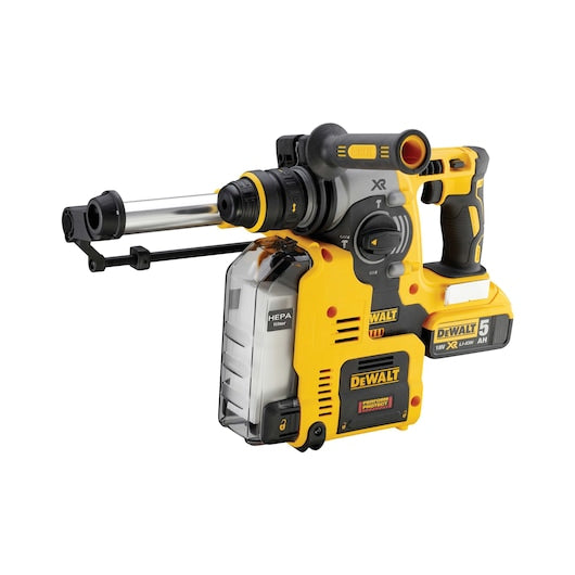 Furadeira de impacto Dewalt (DCH275P2-QW) 18V XR® sem escova, 24 mm, SDS-plus®, com extração integrada - 2 baterias de 5 Ah