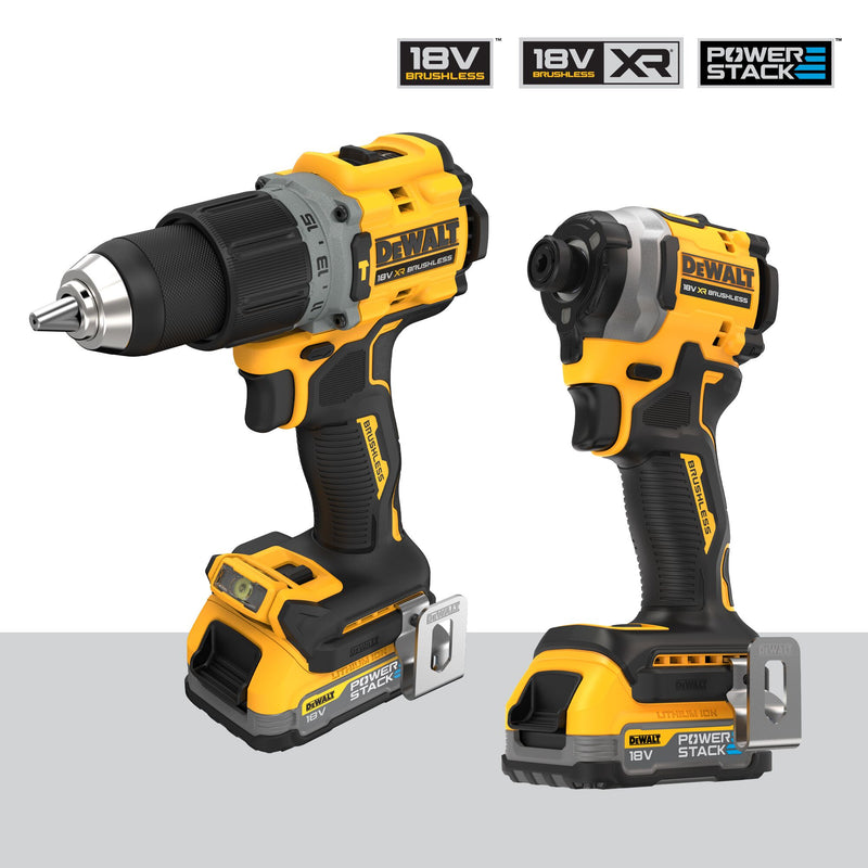 Dewalt (DCK2050E2T-QW) 18V XR 2-Tool Brushless Combo Kit - 2 x POWERSTACK 1.7Ah