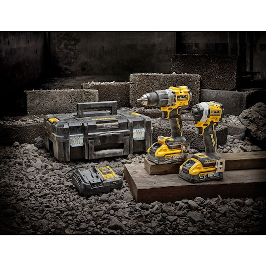 Kit combinado de 2 herramientas sin escobillas Dewalt (DCK2050H2T-QW) XR® de 18 V - 2 baterías POWERSTACK de 5 Ah