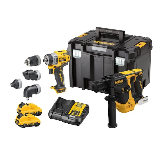 Kit combinado de 2 herramientas sin escobillas Dewalt (DCK2101L2T-QW) XR® de 12 V - 2 x 3 Ah