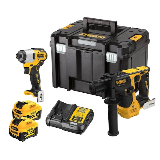 Kit combinado compacto sin escobillas de 2 herramientas XR® de 12 V Dewalt (DCK2104P2T-QW) - 2 baterías de 5 Ah