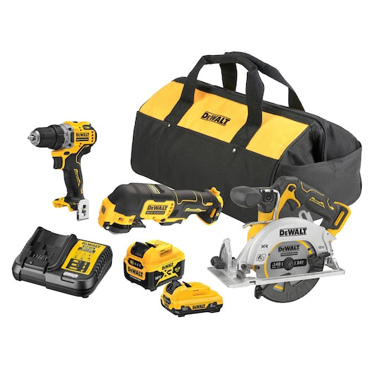Kit combinado de 3 herramientas sin escobillas XR® de 12 V Dewalt (DCK317P1D1-QW): 1 de 2 Ah y 1 de 5 Ah