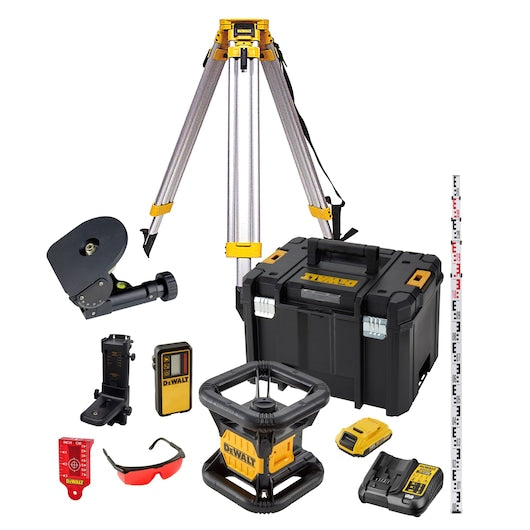 Kit de laser rotativo de feixe vermelho Dewalt (DCK374D1R-QW) 18V XR® - 1 x 2Ah