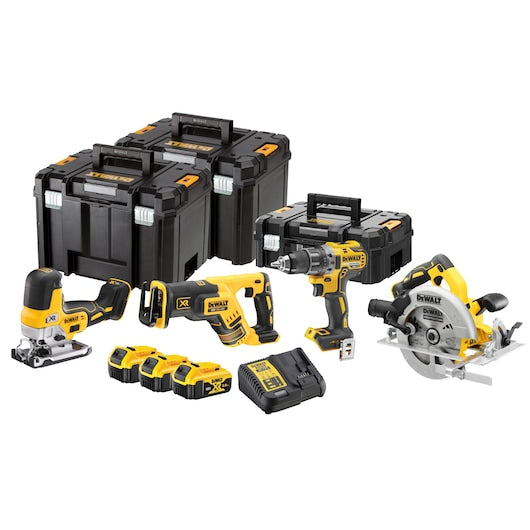 Kit sin escobillas XR de 18 V Dewalt (DCK480P3T-QW) - 3 x 5 Ah (4 piezas)