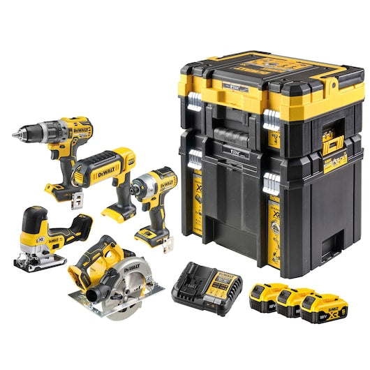 Kit combinado de 5 herramientas sin escobillas XR® de 18 V Dewalt (DCK500P3T-QW) - 3 x 5 Ah