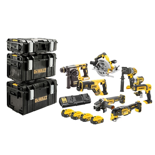 Kit combinado de 8 herramientas sin escobillas Dewalt (DCK853P4-QW) XR® de 18 V - 4 x 5 Ah