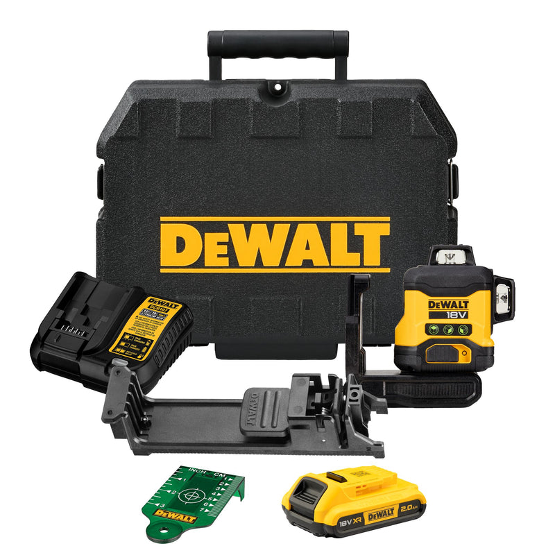 Dewalt (DCLE34031D1-QW) 18V XR 3 x 360º Compact Green Beam Laser Kit - 1 x 2Ah