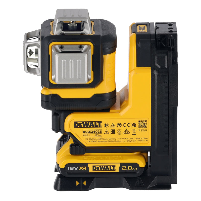 Dewalt (DCLE34035D1-QW) 18V XR 3 x 360º Remote Control Green Beam Laser - 1 x 2Ah