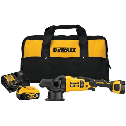 Polidora rotativa-orbital sem escovas Dewalt (DCM848P2-QW) 18V XR® de 125 mm - 2 baterias de 5 Ah