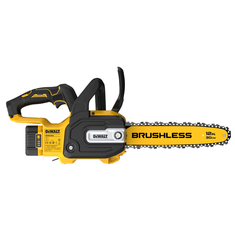 Motosierra compacta sin escobillas Dewalt (DCMCS565P1-QW) XR de 18 V y 30 cm (1 kit de 5 Ah)